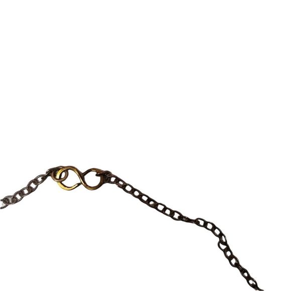 handmade Boro and Crystal Bead Necklace 18 inches copper Chain - Picture 3 of 4